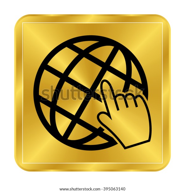 Internet Black Vector Icon Gold Button Stock Vector Royalty Free