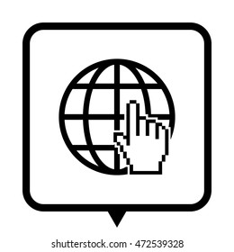 Internet - black vector icon;  message bubble