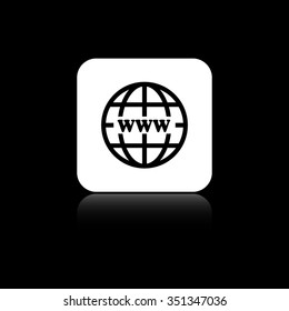 Internet - black vector icon on the white button