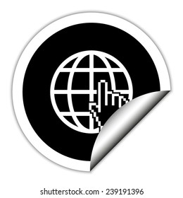 Internet  - black vector icon. Round sticker.