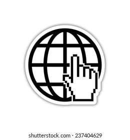 Internet - black vector icon with shadow