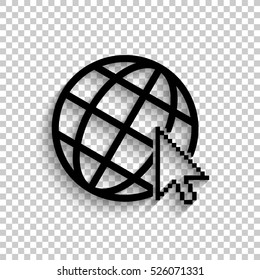 Internet - black vector  icon with shadow