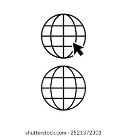 Internet black and white flat vector icon design with editable stroke