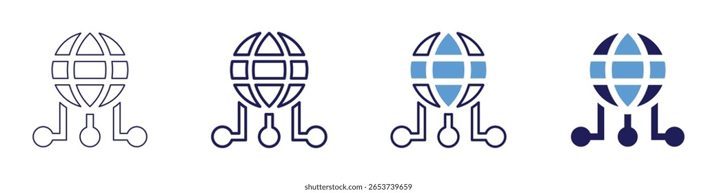 Internet blackout icon in 4 different styles. Thin Line, Line, Bold Line, Duotone. Duotone style. Editable stroke.