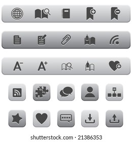 Internet and Blogs Icon Set. Silver Color.