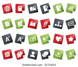 Internet and Blogs Icon Set. Tag and Label Style