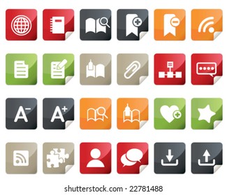 Internet and Blogs Icon Set. Tag and Label Style