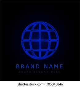 Internet blue chromium metallic logo