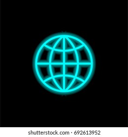 Internet blue glowing neon ui ux icon. Glowing sign logo vector