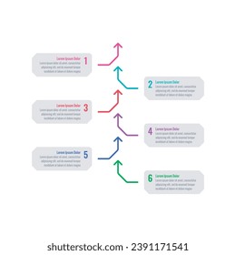 internet, book, annual report, magazine, business, education information template. arrow signs infographic template. six steps infographic template