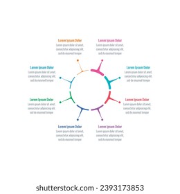 internet, book, annual report, magazine, business, education information template. circular infographic template. eight steps infographic template
