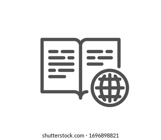 Internet book line icon. Web document sign. Office note symbol. Quality design element. Editable stroke. Linear style internet book icon. Vector