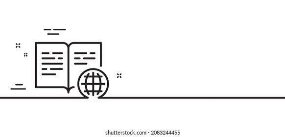 Internet book line icon. Web document sign. Office note symbol. Minimal line illustration background. Internet book line icon pattern banner. White web template concept. Vector