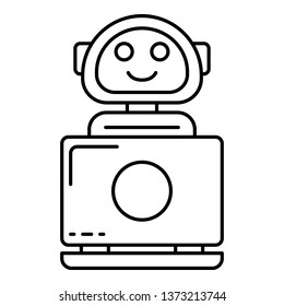 Internet bot icon. Outline internet bot vector icon for web design isolated on white background