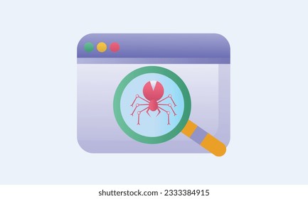 An internet bot a web crawler.on white background.Vector Design Illustration.