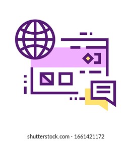 Internet branding color line icon. Digital promotion and advertising. Pictogram for web page, mobile app, promo. UI UX GUI design element. Editable stroke