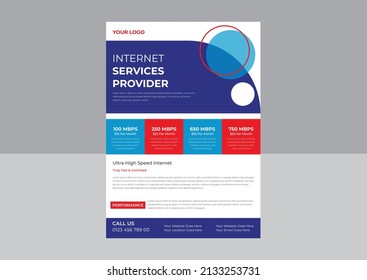 Internet Broadband Promotion Flyer, Broadband Internet Flyer Template. High Speed Internet Flyer Leaflet Poster Design, Broadband Internet Poster Template