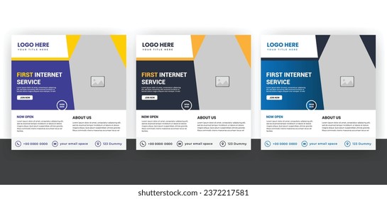 Internet broadband promotion social media post and web banner template