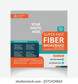 Internet broadband social media post design template