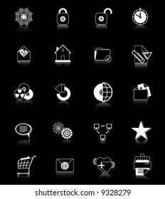 Internet browser and email icon set series. Vector illustration.