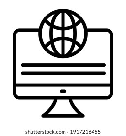 Internet browser icon in outline design