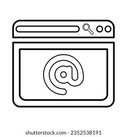 Internet Browser Icon In Outline Style