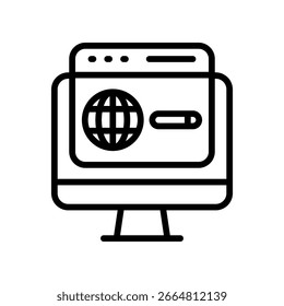 Internet Browser Icon Outline Vector Illustration