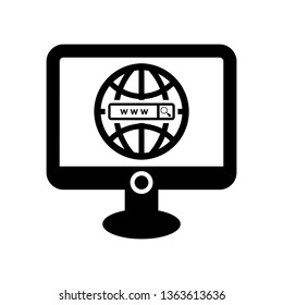 Internet Browser Icon. Search engine optimization icon.  web page with computer icon