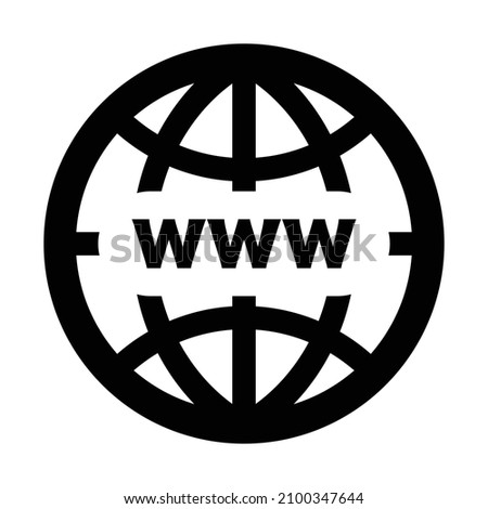 An Internet browser icon with the word www. Vector.