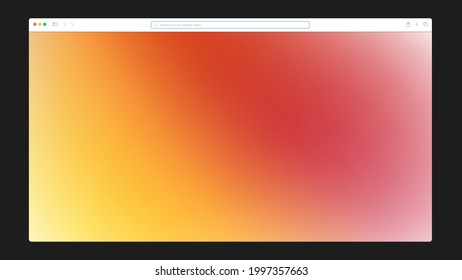 Internet Browser Mockup with Gradient Background. Vector illustration