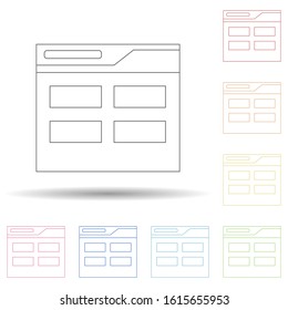 Internet browser in multi color style icon. Simple thin line, outline vector of programming icons for ui and ux, website or mobile application