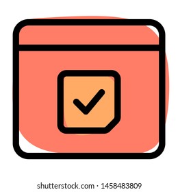 Internet browser with a reminder tickmark selection