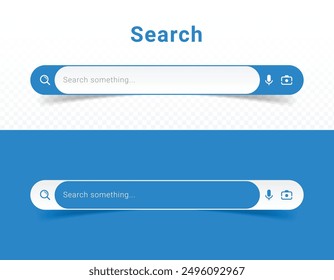 Internet browser search bar frame. Search engine for UI UX design and web browser template. Collection of search box button address form and navigation bar elements.