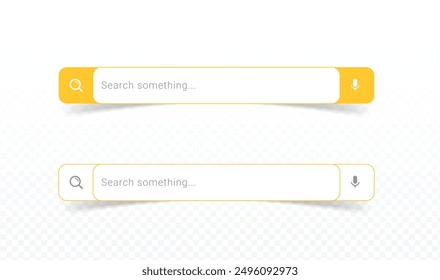 Internet browser search bar frame. Search engine for UI UX design and web browser template. Collection of search box button address form and navigation bar elements.