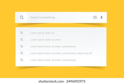 Suchleiste für Internetbrowser. Suchmaschine für UI-UX-Design und Web-Browser-Vorlage. Sammlung von Adressformularen für Suchfeld-Schaltflächen und Navigationsleistenelementen.