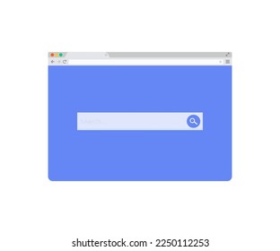 Internet browser search engine, search address and navigation bar. Search engine optimization, SEO. Concept of searching information data on internet networking vector design and illustration.
