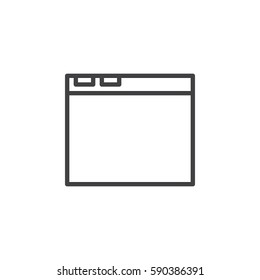 Internet browser window line icon, outline vector sign, linear style pictogram isolated on white. Symbol, logo illustration. Editable stroke. Pixel perfect