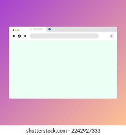 Internet browser window mockup. Internet page blank template.