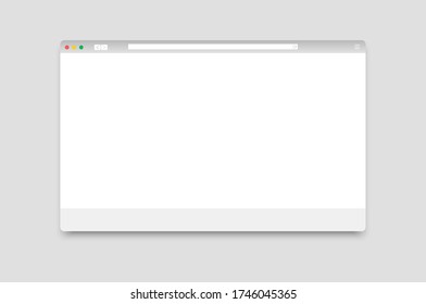Parodia de la ventana del navegador de Internet. Ventana de página Web para el equipo. Plantilla de ventana de explorador vacía.