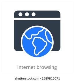 Internet Browsing and online icon concept