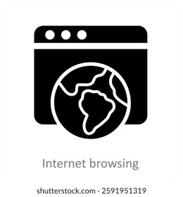 Internet Browsing and online icon concept