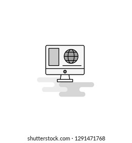 Internet browsing  Web Icon. Flat Line Filled Gray Icon Vector