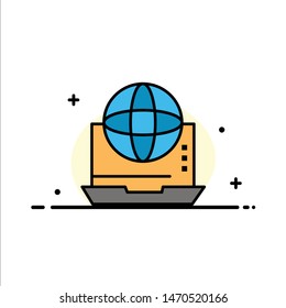 Internet, Business, Communication, Connection, Network, Online  Business Flat Line Filled Icon Vector Banner Template. Vector Icon Template background