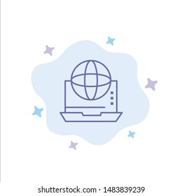 Internet, Business, Communication, Connection, Network, Online Blue Icon on Abstract Cloud Background