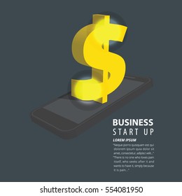 Internet Business. Concept money business vector illustration