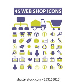 internet business, shop, marketing retail, online store, commerce, sales, basket, cart, paying, consumer, supermarket icons, signs, vector
