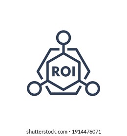 Internet, business, Technology and network concept. ROI Return on investment. Vector icon isolated on white background.