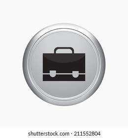 Internet button. Briefcase icon on white background.