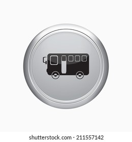 Internet button. Bus icon on white background.