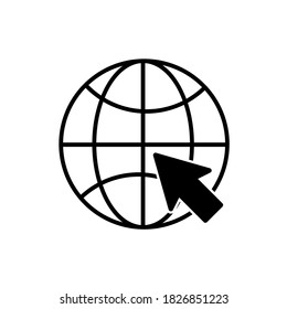 Internetknopf. Gehen Sie zu Vektorsymbol-Vektorgrafik auf der Website